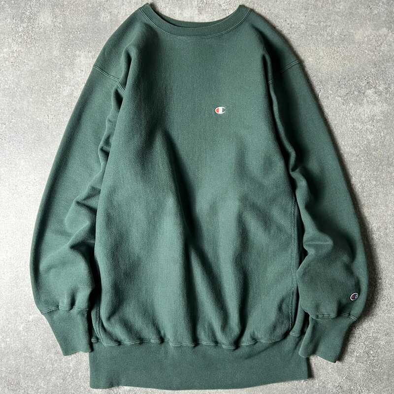 Rakuten - 90s トリコタグ Champion リバースウィーブ スウェット トレーナー XXL / 90年代 メキシコ製 トリコ チャンピオン グリーン ワンポイント