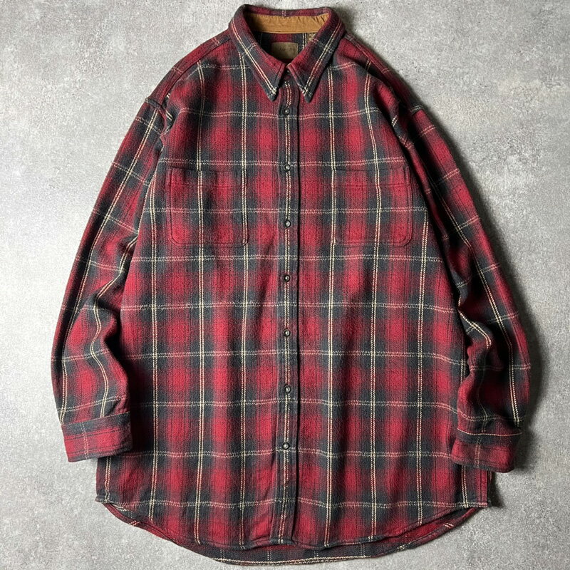 Rakuten - 90s インド綿 ST JOHN'S BAY チェック 長袖 ヘビー フランネル シャツ XXL / 90年代 オールド JCPenney JCペニー ネルシャツ