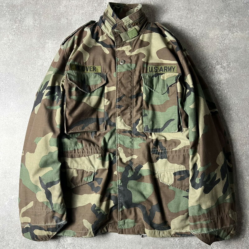 Rakuten - 80s 84年製 US ARMY 米軍実物 ウッドランド カモ 迷彩 M-65 フィールド ジャケット M-R / 80年代 ビンテージ ミリタリー アーミー 迷彩柄