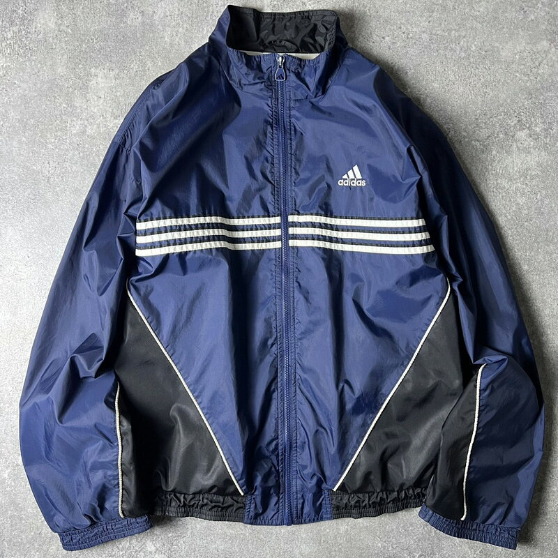 Rakuten - 90s adidas ライナー付き フルジップ ナイロン ジャケット L / 90年代 オールド アディダス パフォーマンス ロゴ 3ストライプ 【中古】 古着 アメリカ古着 USED ユーズド 中古 VINTAGE US古着 アメカジ