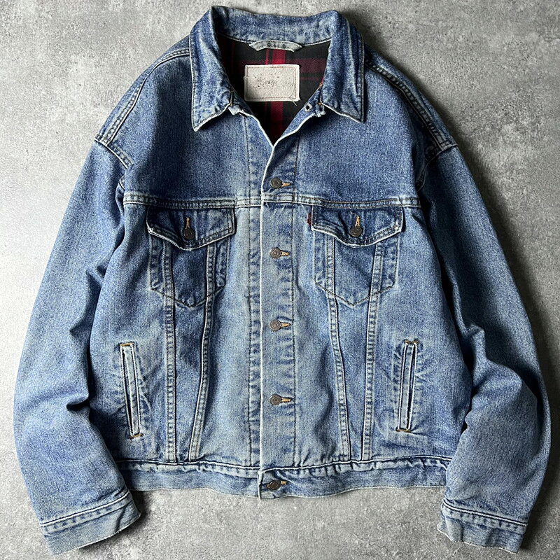 90s USA製 Levis 70427 フランネル ライナー デニム ジャケット L / 90年代 アメリカ製 オールド リーバイス バッファロー チェック 【中古】 古着 アメリカ古着 USED ユーズド 中古 VINTAGE US古着 アメカジ