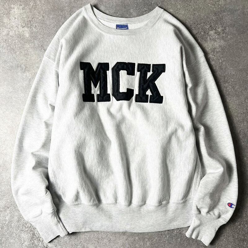 Collaboration - 00s Champion カレッジ パッチ 刺繍 リバースウィーブ スウェット トレーナー XL / 00年代 メキシコ製 オールド チャンピオン 霜降り グレー 【中古】 古着 アメリカ古着 USED ユーズド 中古 VINTAGE US古着 アメカジ