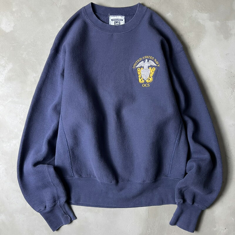 Rakuten - 90s U.S.NAVY ロゴ 刺繍 RWタイプ スウェット トレーナー M / 90年代 オールド リバース ネイビー ナス紺 USN Lee 【中古】 古着 アメリカ古着 USED ユーズド 中古 VINTAGE US古着 アメカジ