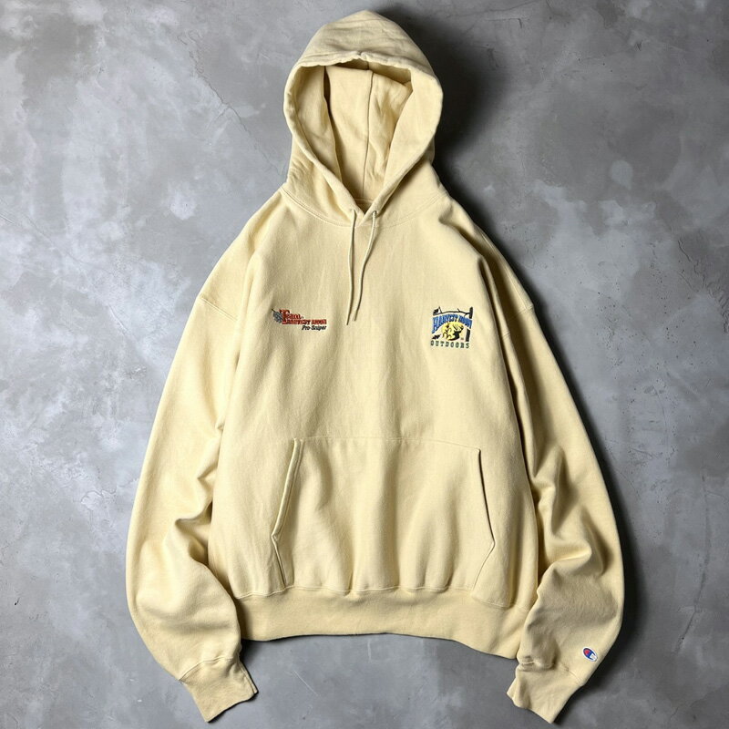 Rakuten - 00s Champion 企業 ロゴ 刺繍 プレミアム リバースウィーブ スウェット フード パーカー XXL / 00年代 オールド チャンピオン 企業物 イエロー 【中古】 古着 アメリカ古着 USED ユーズド 中古 VINTAGE US古着 アメカジ
