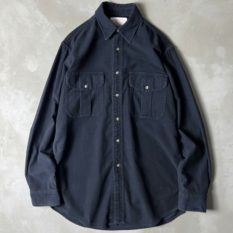 Rakuten - FILSON 無地 長袖 コットン モールスキン シャツ L / フィルソン ダーク ネイビー シャモア クロス 紺 【中古】 古着 アメリカ古着 USED ユーズド 中古 VINTAGE US古着 アメカジ