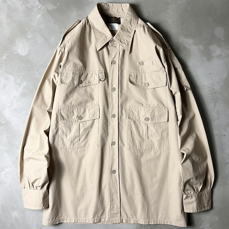 Rakuten - 80s 黒タグ Eddie Bauer コットン フィッシング シャツ ジャケット XL / 80年代 ビンテージ エディーバウアー サファリ カーキ 【中古】 古着 アメリカ古着 USED ユーズド 中古 VINTAGE US古着 アメカジ