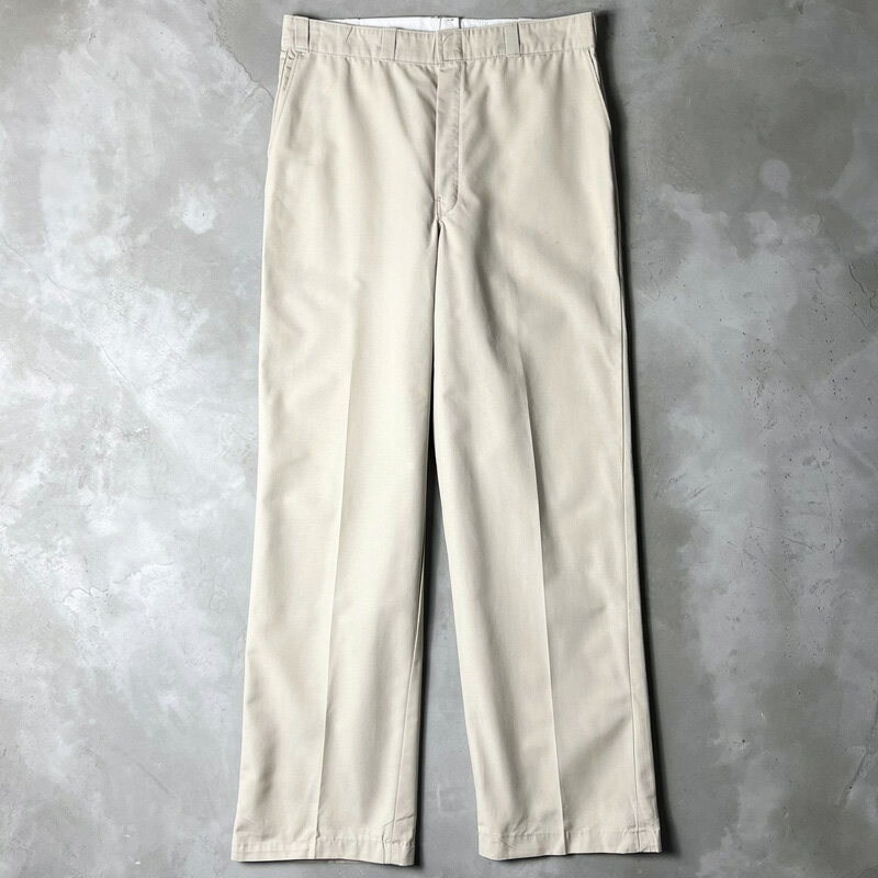 Rakuten - 80s USA製 Dickies ノータック コットン ポリエステル チノ ワーク パンツ 33 32 / 80年代 アメリカ製 ビンテージ ディッキーズ カーキ チビタグ 【中古】 古着 アメリカ古着 USED ユーズド 中古 VINTAGE US古着 アメカジ
