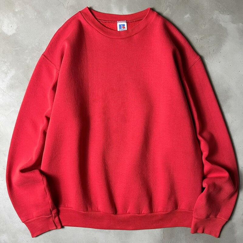 Rakuten - 80s USA製 RUSSELL 無地 前V スウェット トレーナー L / 80年代 アメリカ製 ビンテージ ラッセル レッド 赤 【中古】 古着 アメリカ古着 USED ユーズド 中古 VINTAGE US古着 アメカジ