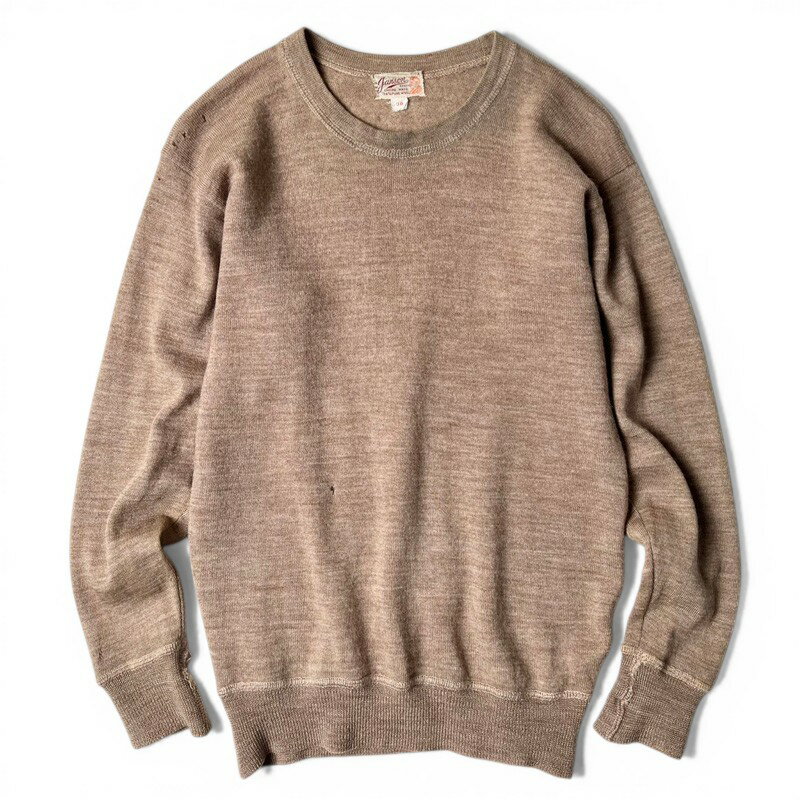 Rakuten - 雰囲気系 50s Janson ウール リブ編み 長袖 Tシャツ アンダーウェア 36 / 50年代 ビンテージ 無地 ロンT サーマル 襤褸 【中古】 古着 アメリカ古着 USED ユーズド 中古 VINTAGE US古着 アメカジ