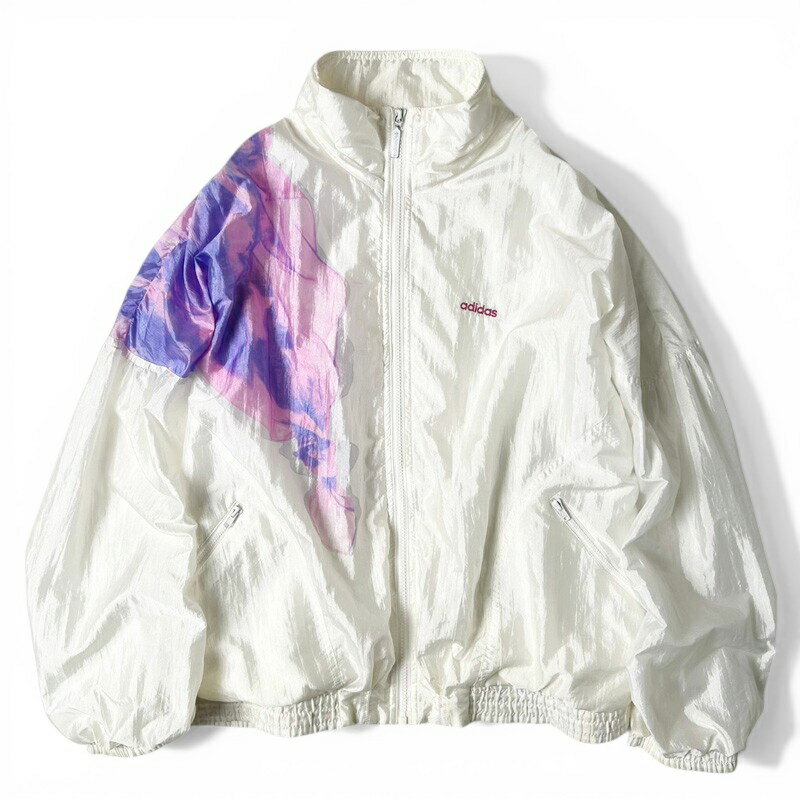 Rakuten - 90s adidas ライナー付き フルジップ ナイロン ジャケット / 90年代 オールド アディダス ワンポイント ロゴ ホワイト 白 【中古】 古着 アメリカ古着 USED ユーズド 中古 VINTAGE US古着 アメカジ