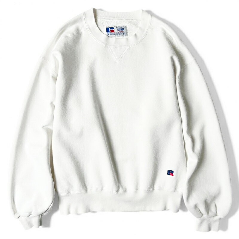 Rakuten - 90s USA製 RUSSELL 無地 前V スウェット トレーナー M / 90年代 アメリカ製 オールド ラッセル ホワイト 白 【中古】 古着 アメリカ古着 USED ユーズド 中古 VINTAGE US古着 アメカジ