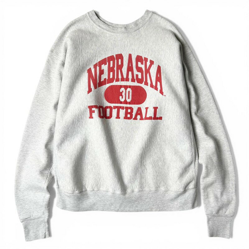 Rakuten - 90s USA製 Cotton Exchange 3段 カレッジ プリント RWタイプ スウェット トレーナー / 90年代 アメリカ製 リバース 霜降り グレー 【中古】 古着 アメリカ古着 USED ユーズド 中古 VINTAGE US古着 アメカジ