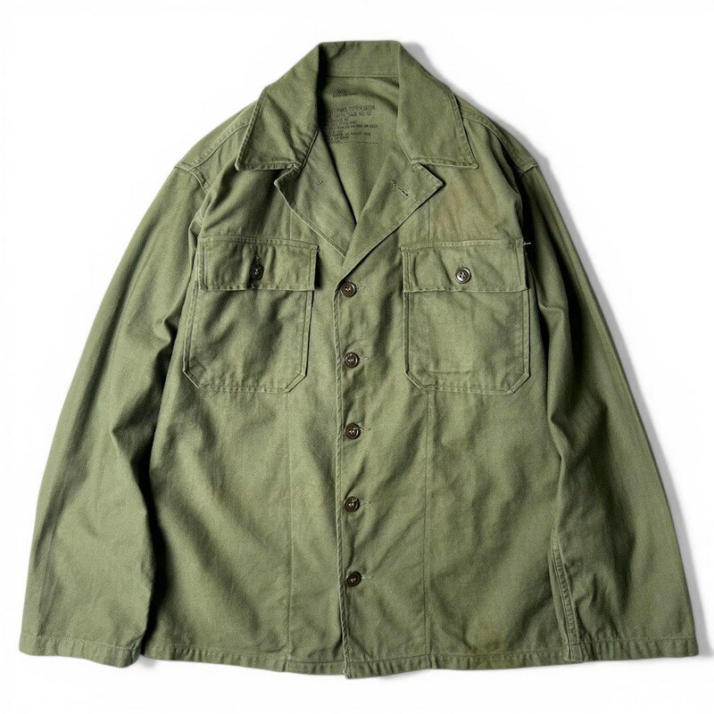 Rakuten - 最初期 50s 56年製 US ARMY 米軍実物 OG-107 コットン サテン ユーティリティ シャツ S 1st 筒袖 初期 / 50年代 ビンテージ ミリタリー ジャケット M-47 【中古】 古着 アメリカ古着 USED ユーズド 中古 VINTAGE US古着 アメカジ