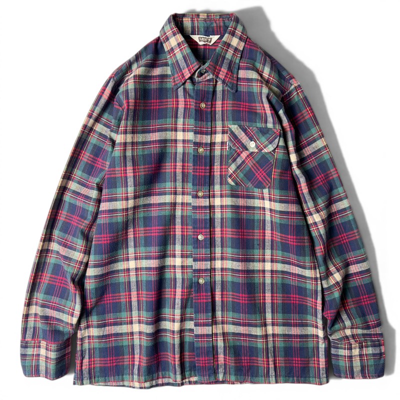 Rakuten - 70s Levis チェック 長袖 シャツ L / 70年代 リーバイス ビンテージ ボックス マルチカラー コットン 【中古】 古着 アメリカ古着 USED ユーズド 中古 VINTAGE US古着 アメカジ