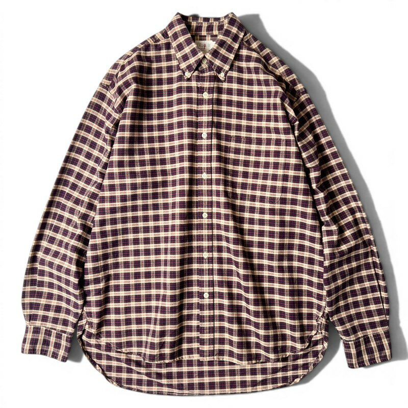 Rakuten - 90s 巨人タグ J.CREW マチ付き チェック 長袖 コットン ボタンダウン シャツ M / Jクルー 90年代 オールド マルチカラー 【中古】 古着 アメリカ古着 USED ユーズド 中古 VINTAGE US古着 アメカジ