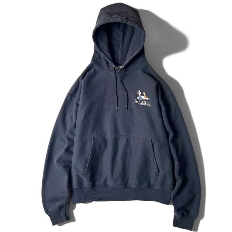 00s Champion 企業 ロゴ刺繍 プレミアム リバースウィーブ スウェット フード パーカー XL / 00年代 オールド チャンピオン ブラック 黒 【中古】 古着 アメリカ古着 USED ユーズド 中古 VINTAGE US古着 アメカジ