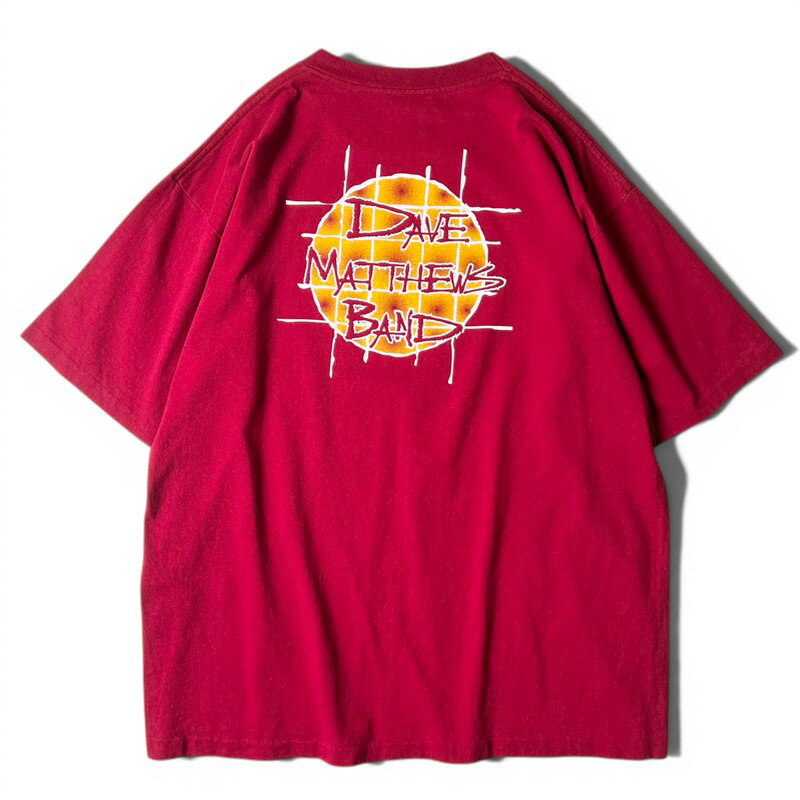 Rakuten - 90s USA製 Dave Matthews Band 両面 ロゴ プリント 半袖 Tシャツ XL / 90年代 アメリカ製 デイヴ マシューズ バンT バンド ワイン レッド 【中古】 古着 アメリカ古着 USED ユーズド 中古 VINTAGE US古着 アメカジ