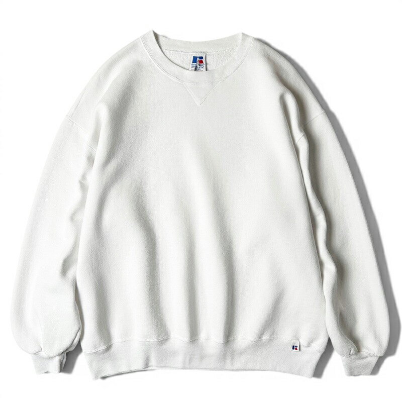 Rakuten - 90s USA製 RUSSELL 無地 前V スウェット トレーナー XXL / 90年代 アメリカ製 オールド ラッセル 裏起毛 ホワイト 白 スエット 【中古】 古着 アメリカ古着 USED ユーズド 中古 VINTAGE US古着 アメカジ