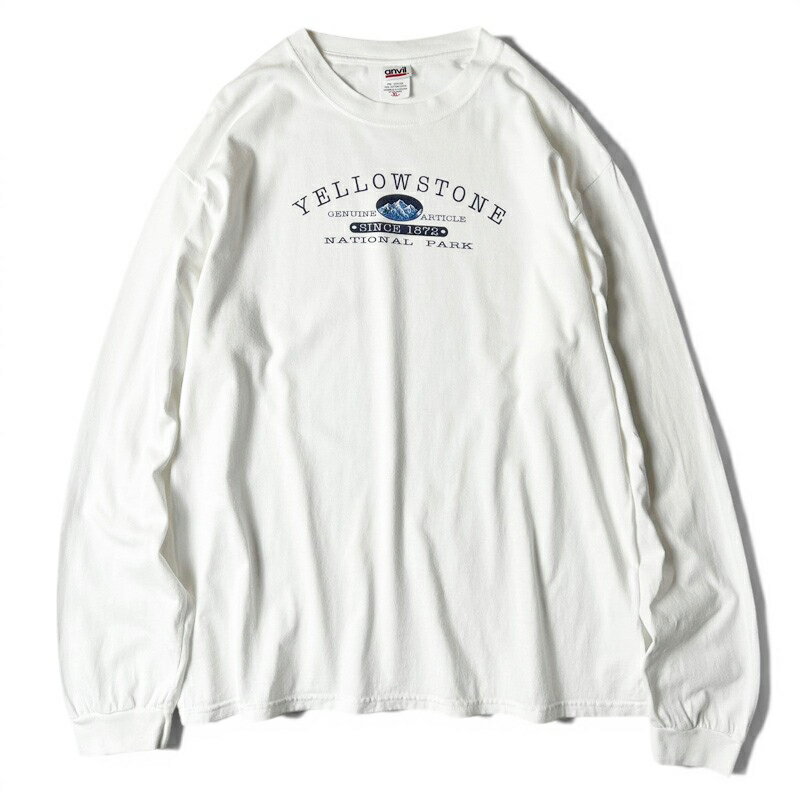 Rakuten - 00s イエローストーン 国立公園 スーベニア プリント 長袖 Tシャツ XL / 00年代 オールド ロゴ ロンT ホワイト 白 【中古】 古着 アメリカ古着 USED ユーズド 中古 VINTAGE US古着 アメカジ