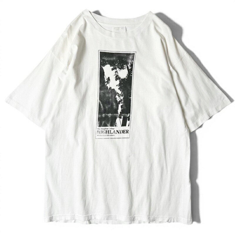 Rakuten - 90s クライミング グラフィック アート プリント 半袖 Tシャツ XL / 90年代 オールド シングル ステッチ ホワイト ロッククライミング 【中古】 古着 アメリカ古着 USED ユーズド 中古 VINTAGE US古着 アメカジ