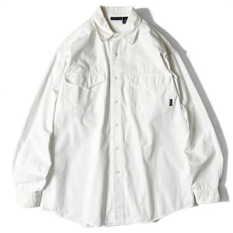 Rakuten - 雪なし 90s 93年製 Patagonia 長袖 コットン キャンバス シャツ M / 90年代 オールド パタゴニア 無地 ワーク ホワイト 白 MUKESKIN 【中古】 古着 アメリカ古着 USED ユーズド 中古 VINTAGE US古着 アメカジ