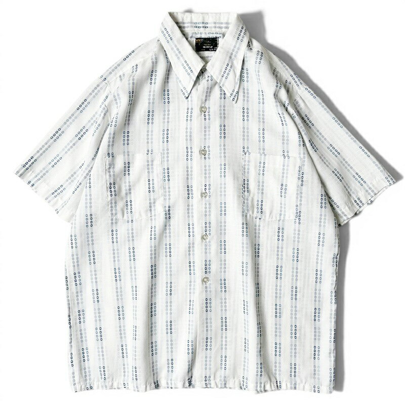 Rakuten - 70s TOWNCRAFT 織り 総柄 半袖 シアー シャツ L / 70年代 ビンテージ タウンクラフト ボックス JCPenney JCペニー ポリエステル 【中古】 古着 アメリカ古着 USED ユーズド 中古 VINTAGE US古着 アメカジ