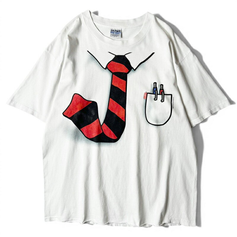 Rakuten - 90s SCOTT ADAMS ディルバート ジョーク だまし絵 プリント 半袖 Tシャツ XL / 90年代 オールド ホワイト 白 ネクタイ 【中古】 古着 アメリカ古着 USED ユーズド 中古 VINTAGE US古着 アメカジ