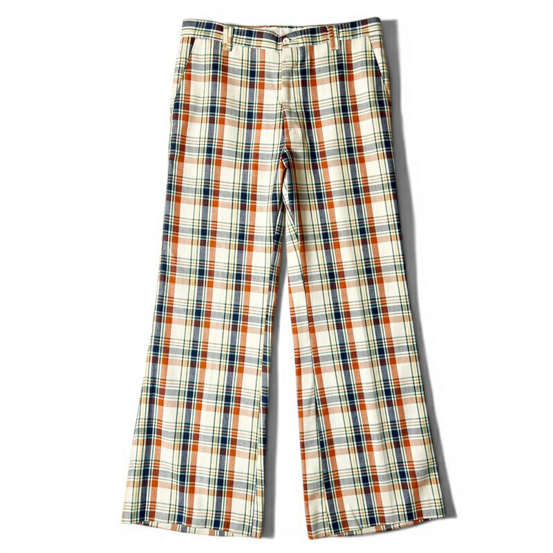 Rakuten - 70s Levis Panatela チェック ベルボトム スラックス パンツ W34 L31 / 70年代 ビンテージ リーバイス パナテラ ブーツカット スタプレ フレア 【中古】 古着 アメリカ古着 USED ユーズド 中古 VINTAGE US古着 アメカジ