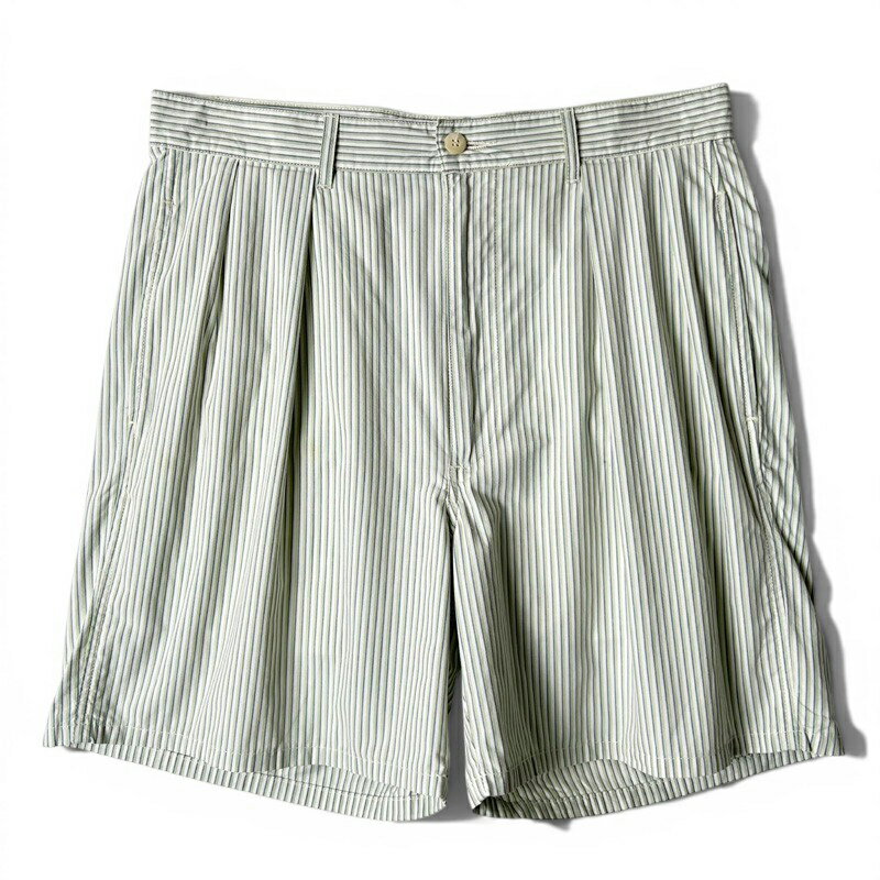 80s USA製 POLO RALPH LAUREN ストライプ コットン ショート パンツ 32 / 80年代 アメリカ製 ビンテージ ポロ ラルフローレン ショーツ 2タック  古着 アメリカ古着 USED ユーズド 中古 VINTAGE US古着 アメカジ