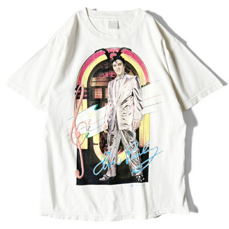 Rakuten - 90s USA製 エルヴィス プレスリー プリント 半袖 Tシャツ L / 90年代 アメリカ製 Elvis Presley Fans Can't Be Wrong 白 【中古】 古着 アメリカ古着 USED ユーズド 中古 VINTAGE US古着 アメカジ