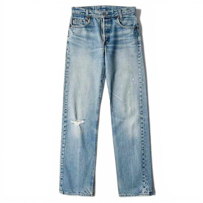 80s USA製 Levis 701 0117 クラッシュ デニム パンツ W29 L32 / 80年代 アメリカ製 リーバイス ビンテージ ジーンズ ダメージ 脇割り  古着 アメリカ古着 USED ユーズド 中古 VINTAGE US古着 アメカジ