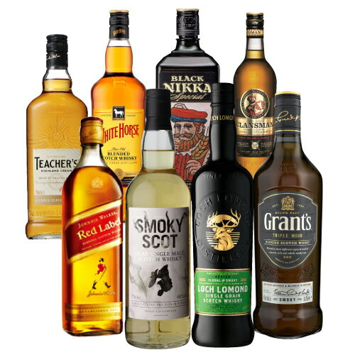 送料無料 カリラ蒸溜所の5年熟成シングルモルト ＆ 大麦麦芽100％使用!!ピーテッドタイプのシングルグレーン入り スモーキー ウィスキー 厳選 8本セット 第2弾 スコッチ ジャパニーズ ブレンデッド 詰め合わせ 飲み比べ 長S 御中元 お中元 中元のサムネイル