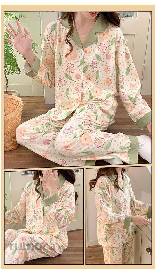 Rakuten - ルームウエア 上下セット 部屋着 春 長袖 かわいい 秋 着心地よい パジャマ オシャレ 可愛い 上下セット レディース 女性 ゆったり 寝巻き 大きいサイズ