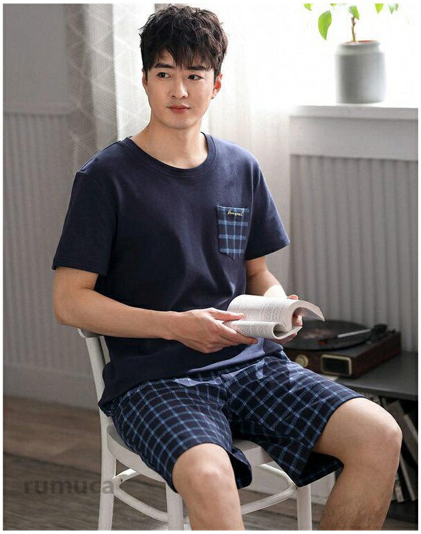 パジャマ メンズ 半袖 綿 夏用 上下セット ナイトウエア ルームウエア パンツ 部屋着 韓国風 大きいサイズ ネイビー ギフト 結婚祝い おしゃれ 父の日 男性 夫 父 誕生日 M/L/XL/2XL/3XL/4XL 064d3d3d4 パジャマ メンズ 半袖 綿　夏用 ルームウエア パンツ 父の日 プレゼント 男性 夫 父 誕生日 韓国風 部屋着 ナイトウエア 上下セットメーカー希望小売価格はメーカーカタログに基づいて掲載しています