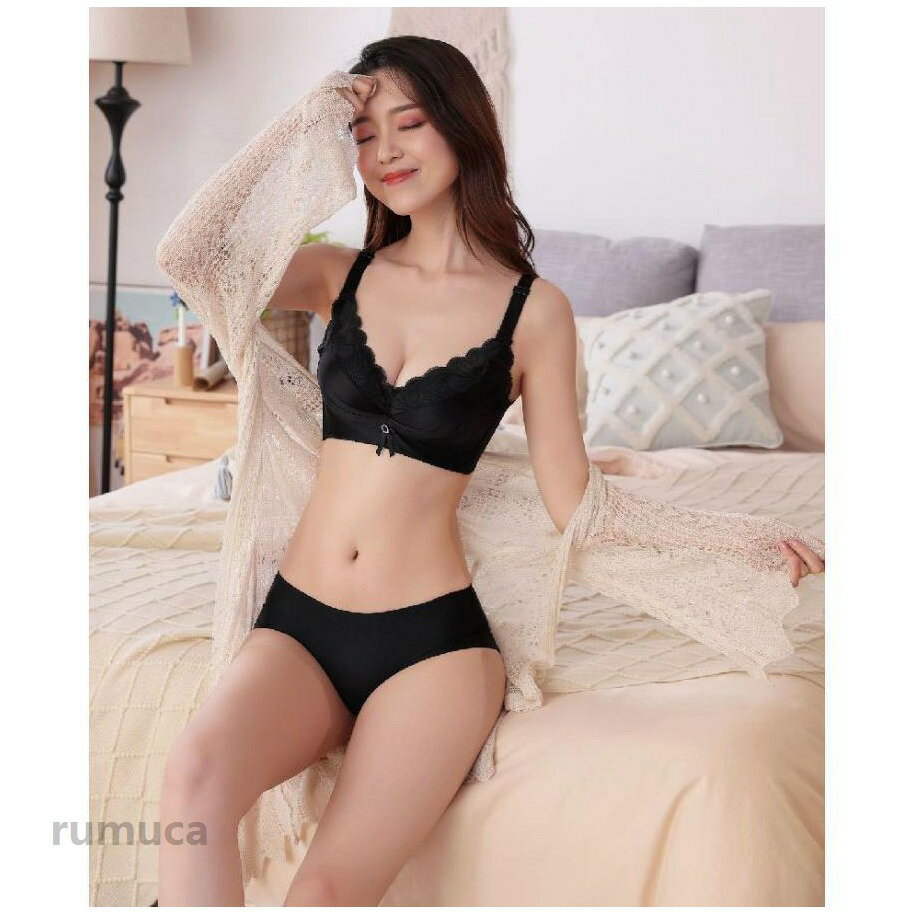 ブラジャー ショーツ セット レディース インナー モールドカップ シームレス 赤 黒 取外し可能ストラップ 可愛い 脇高 3段ホック