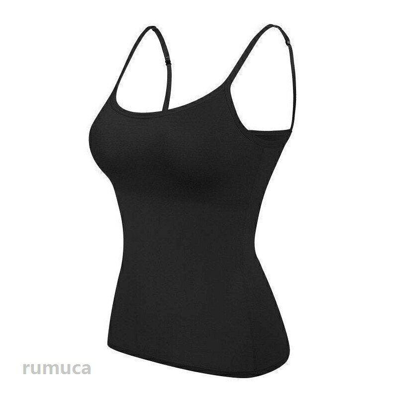 Rumucaのブラトップ ブラキャミ カップ付きインナー パッド付き キャミソール タンクトップ 大きいサイズ 通年 女性 綿混 小さい ストレッチ 美胸｜アングル3