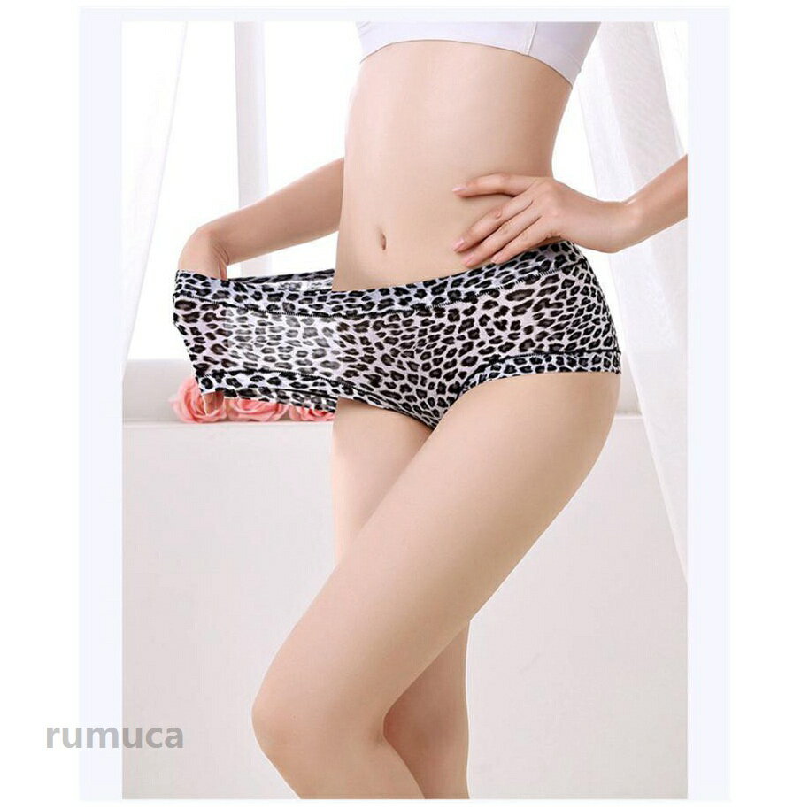 4枚入り ショーツ レディース 下着 女性用 ひんやり 抗菌 スタンダード ズレにくい 伸縮性 ライン出にくい 通気性 レオパード柄