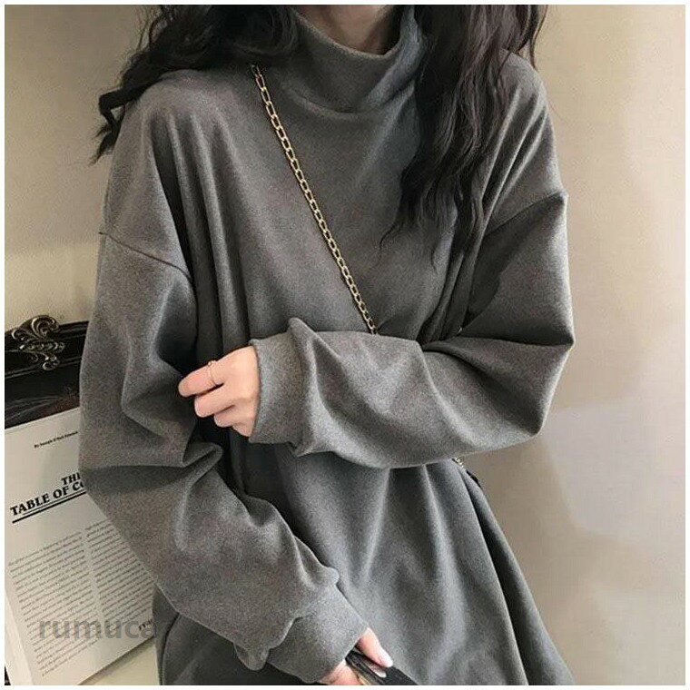 乐天商城 - 裏起毛 カットソー レディース 長袖Tシャツ ボアパーカー タートルネック 裏起毛 インナー ロンt 暖かい 春秋冬 トップス あったか 肌着 アンダ