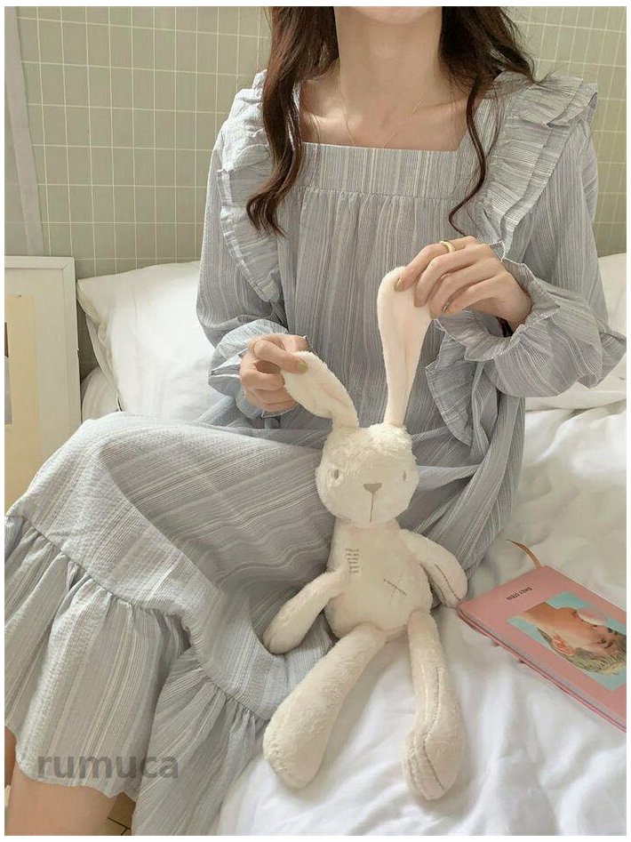 ネグリジェ ワンピース パジャマ レディース 長袖 姫系 春 秋 綿 ルームウェア 部屋着 フランス風 ルームワンピース ワンピース 柔らかい 肌触り おしゃれ ゆったり ロング ナイトウェア 可愛い 寝間着 エレガント リラックス プレゼント 20代 30代 40代 50代 2