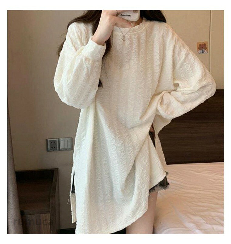 長袖 レディース カットソー 春 長袖tシャツ ロンT 重ねる トップス 秋 クリンクル...