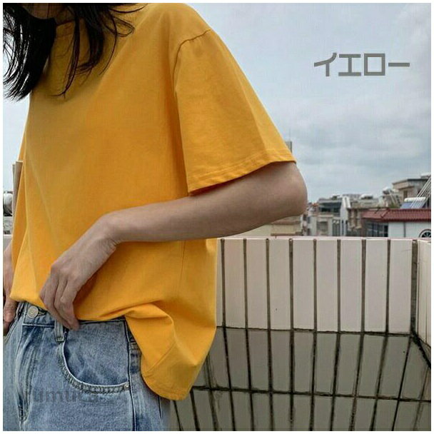 夏新作 Tシャツ tシャツ レディース 夏 秋 オーバーサイズ ゆったり 大きいサイズ ビッグT 半袖 大人可愛い Tシャツトップス ホワイト ブラックS/M/L/XL/2XL 091y6y6d4 3