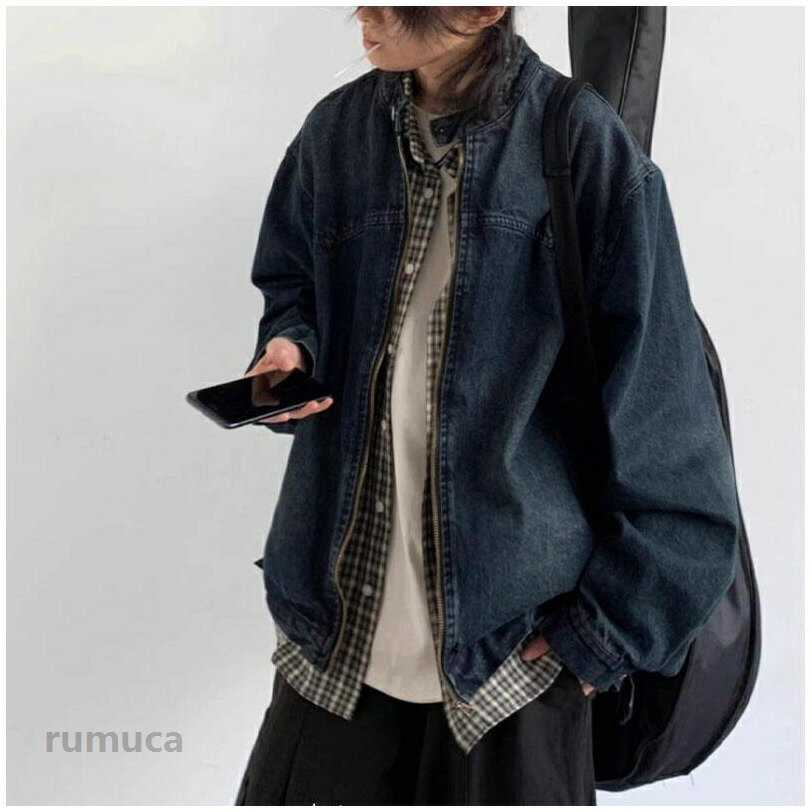 メンズ デニムジャケット ジージャン 春 秋冬服 快適 ファスナー スタンドカラー 長袖 防風 防寒 大きいサイズ 修身 着痩せ アウター 旅行 デイリー ストリート ヴィンテージ カジュアルコート