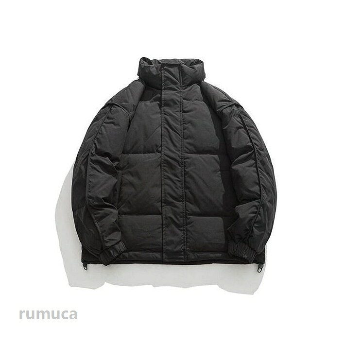 Rumucaのメンズ ダウンジャケット 冬 冬服 長袖 アウター ダウンコート 軽量 防寒 無地 通勤 通学 シンプル マウンテン 山登り｜アングル2