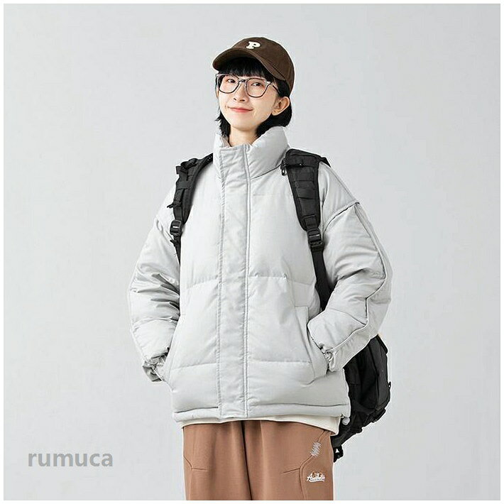 Rumucaのメンズ ダウンジャケット 冬 冬服 長袖 アウター ダウンコート 軽量 防寒 無地 通勤 通学 シンプル マウンテン 山登り｜アングル3