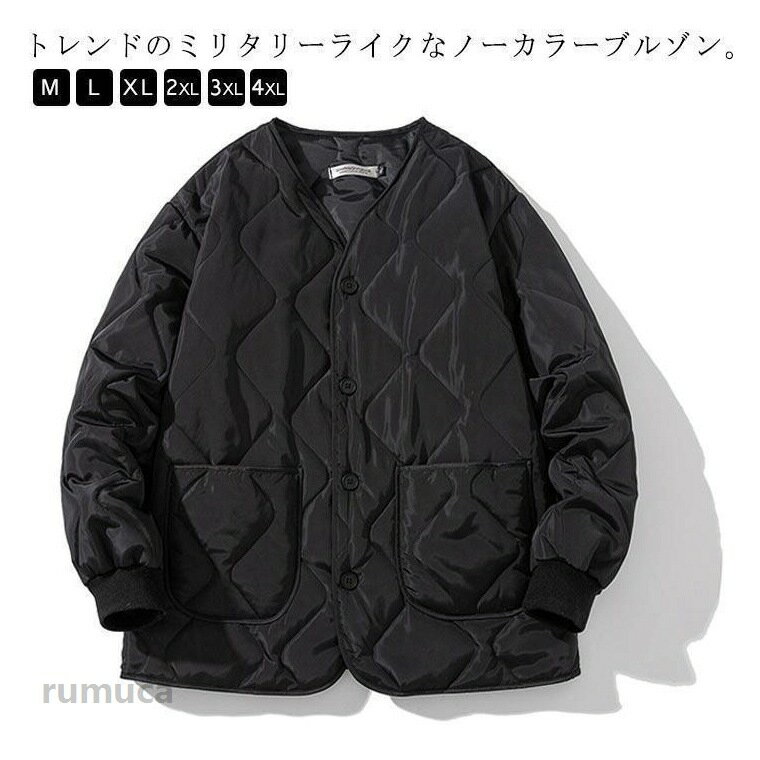 【新品未使用】ノーカラージャケット　軽量ダウン　M ブラック 無印良品（MUJI） コート ジャケット 紳士 軽量ダウンポケッタブルノー