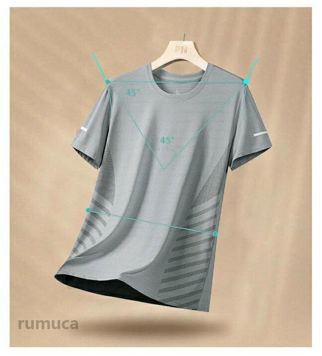 メッシュ ランニング 吸汗速乾 夏用 クルーネック 涼しい 半袖 Tシャツ 接触冷感 U...