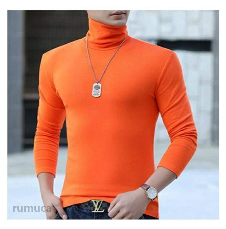 Rumucaの長袖 XL ゴルフ ゴルフインナー 夏 Tシャツ 2点セット インナー メンズ ハイネック 薄手 ゴルフウェア UVカット 通気 冷感 アンダーウェア スポーツシャツ 吸汗 速乾 日焼け対策 大きいサイズ S M L 接触冷感インナー 2XL 3XL 4XL｜アングル3