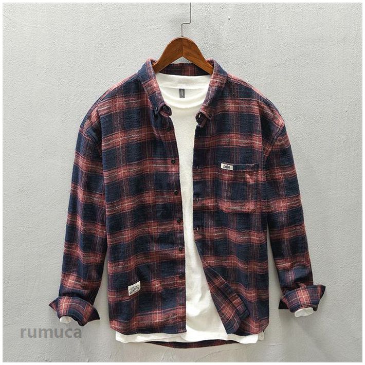 乐天商城 - シャツ メンズ 涼しい 長袖シャツ メンズシャツ カジュアルシャツ 秋服 夏服 春服 細身 トップス チェック柄 メンズファッション スリム 20代 30代 40代