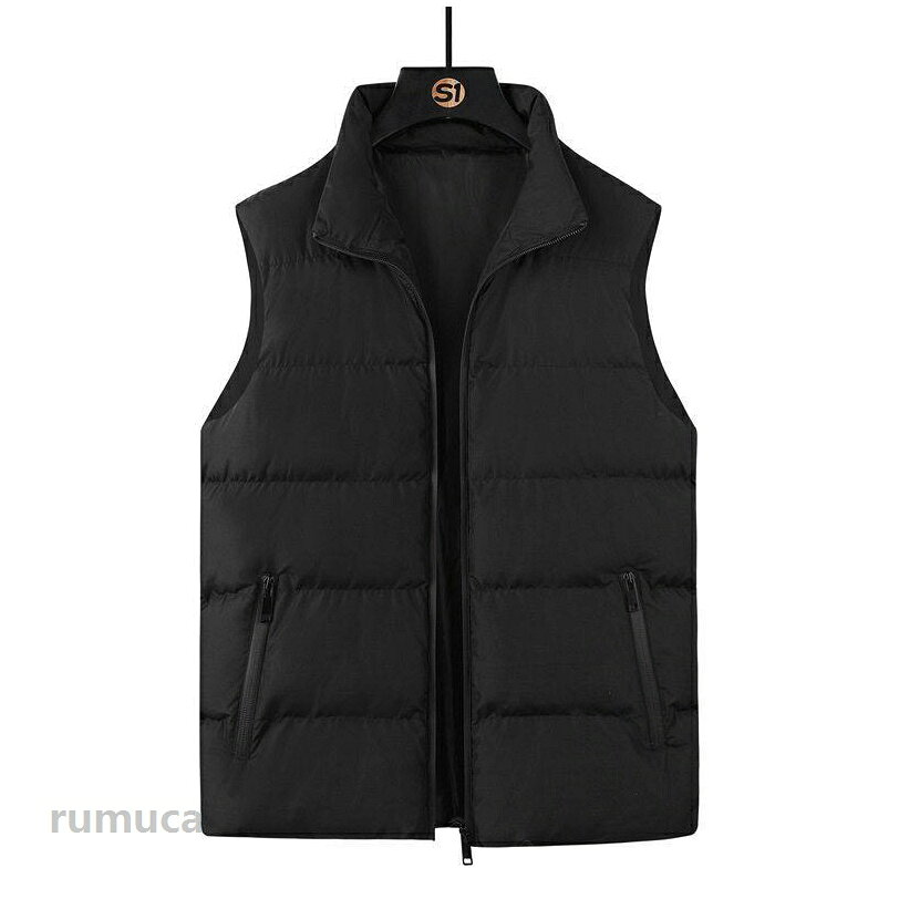 Rumucaのダウンベスト メンズ 中綿ベスト フード付き 中綿入り 保温 チョッキ 登山 袖なしジャケット 大きいサイズ ジャケット 秋冬コート｜アングル2