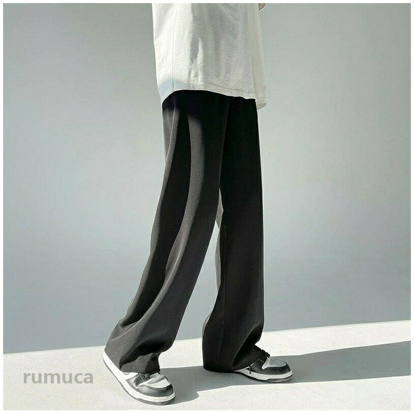 Rumucaのゆったり ボトムス ズボン S 無地 メンズ 作業用パンツ チノパン スタンダード メンズ テーパードパンツ 夏 チノパン パンツ 大きいサイズ 秋 服 涼しい メンズファッション カラーパンツ リラックス M L LL 3L 4L 黒 白 灰色｜アングル3